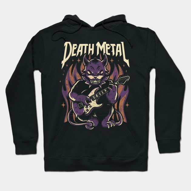 Death Metal Satanic Baphomet Cat Hoodie by Aldrvnd